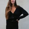 Women 25 UNION | Cardigan Mini With A V-Shaped Neckline Black