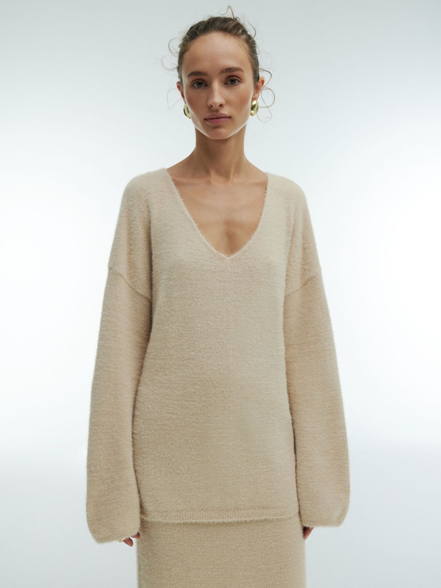 Women 25 UNION | Oversized Jumper Made Of Fluffy Yarn Cynthia Cream