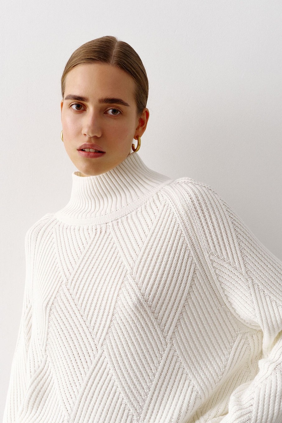 Women 25 UNION | Sweater With A Geometric Print Milk