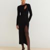 Women 25 UNION | Midi Dress With Curvy Cutouts Black