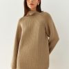 Women 25 UNION | High Neck Sweater With A Zipper Odion Beige