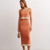 Women 25 UNION | Skirt Midi Ray Of Life Terracotta + Cream