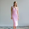 Women 25 UNION | Dress With A Highlighted Bust Bright Pink