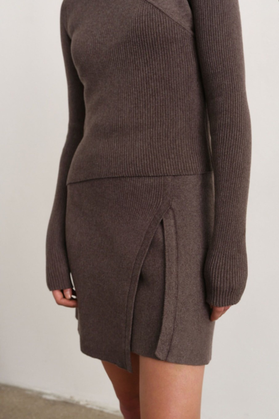 Women 25 UNION | A Jumper Suit, A Combination Of Two Tops And A Mini Skirt Of An Asymmetric Cut Capuccino