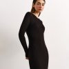 Women 25 UNION | Dress Silhouette Mini Textured Knit Black