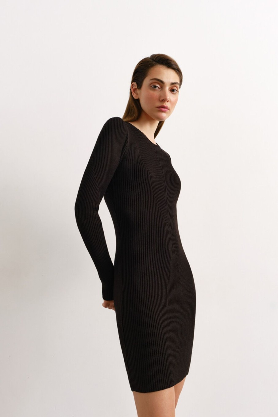 Women 25 UNION | Dress Silhouette Mini Textured Knit Black