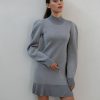 Women 25 UNION | Dress With A Pattern And Steel Accent Sleeves