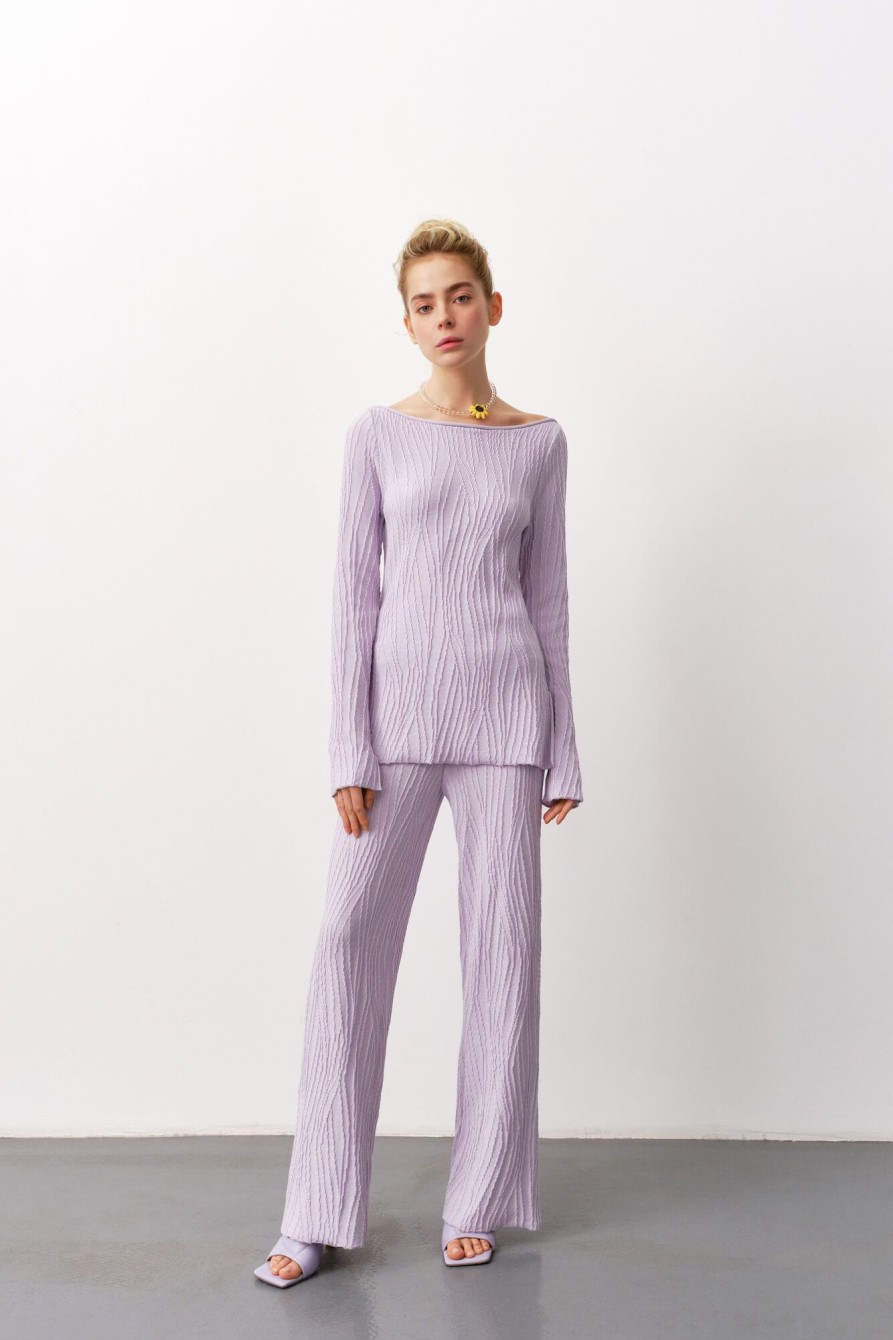 Women 25 UNION | Suit With Textured Pattern Primavera Lavender