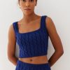 Women 25 UNION | Top With Braided Pattern Folen Blue