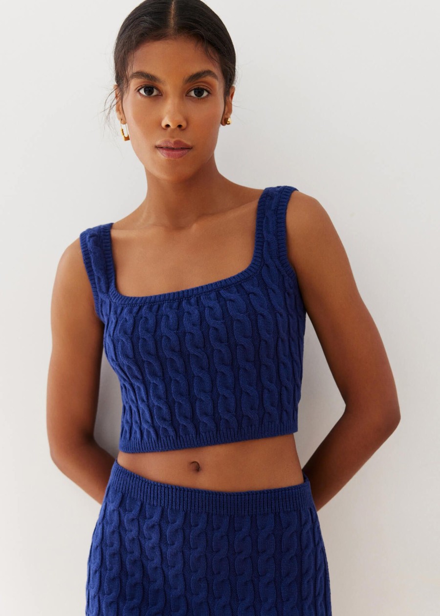 Women 25 UNION | Top With Braided Pattern Folen Blue