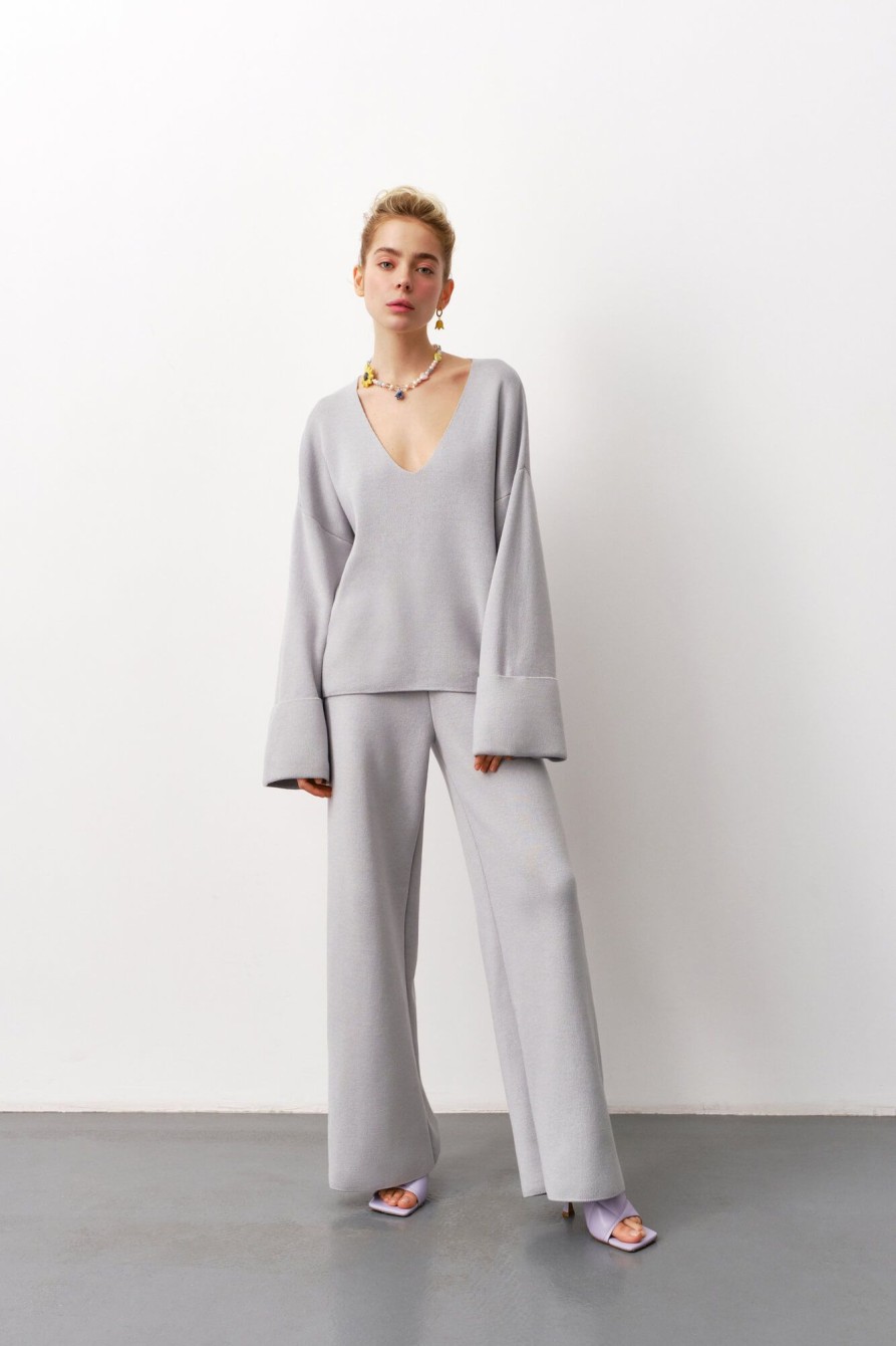 Women 25 UNION | Costume Windy-Fly With Jumper And Flared Trousers Gray