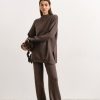 Women 25 UNION | Straight Trousers From Dense Jersey Cappuccino