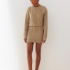 Women 25 UNION | Folen Set Short Jumper And Skirt Beige