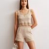 Women 25 UNION | Two-Piece Suit Ray Of Life With Top And Shorts Beige + Milk