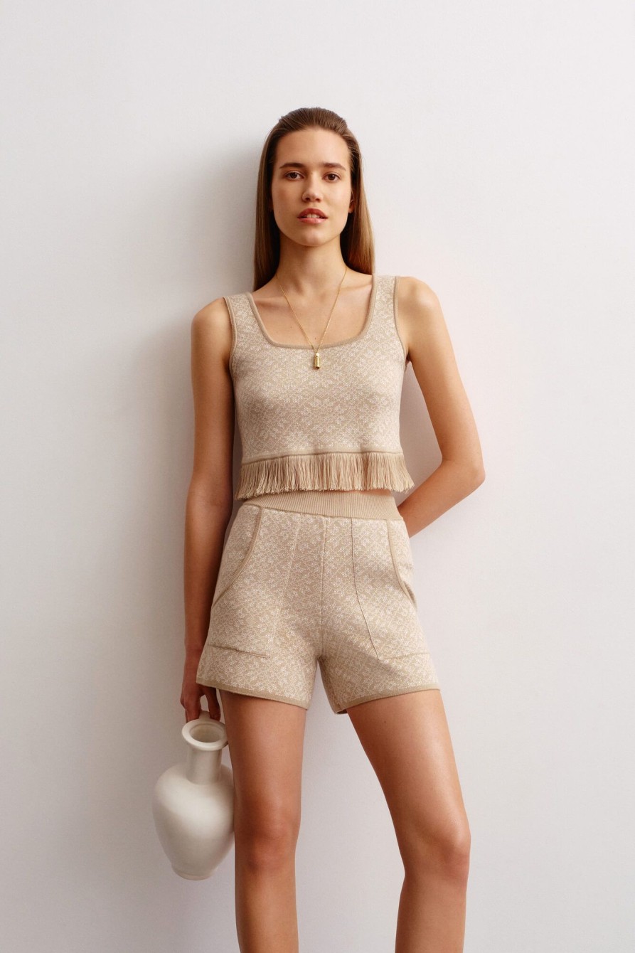 Women 25 UNION | Two-Piece Suit Ray Of Life With Top And Shorts Beige + Milk