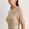 Women 25 UNION | Midi Dress With A Pleated Skirt Cream