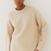 Women 25 UNION | Fluffy Yarn Jumper With Geometric Tati Pattern Cream