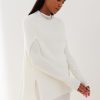 Women 25 UNION | Cape Made Of Knitted Textured Jersey Milk