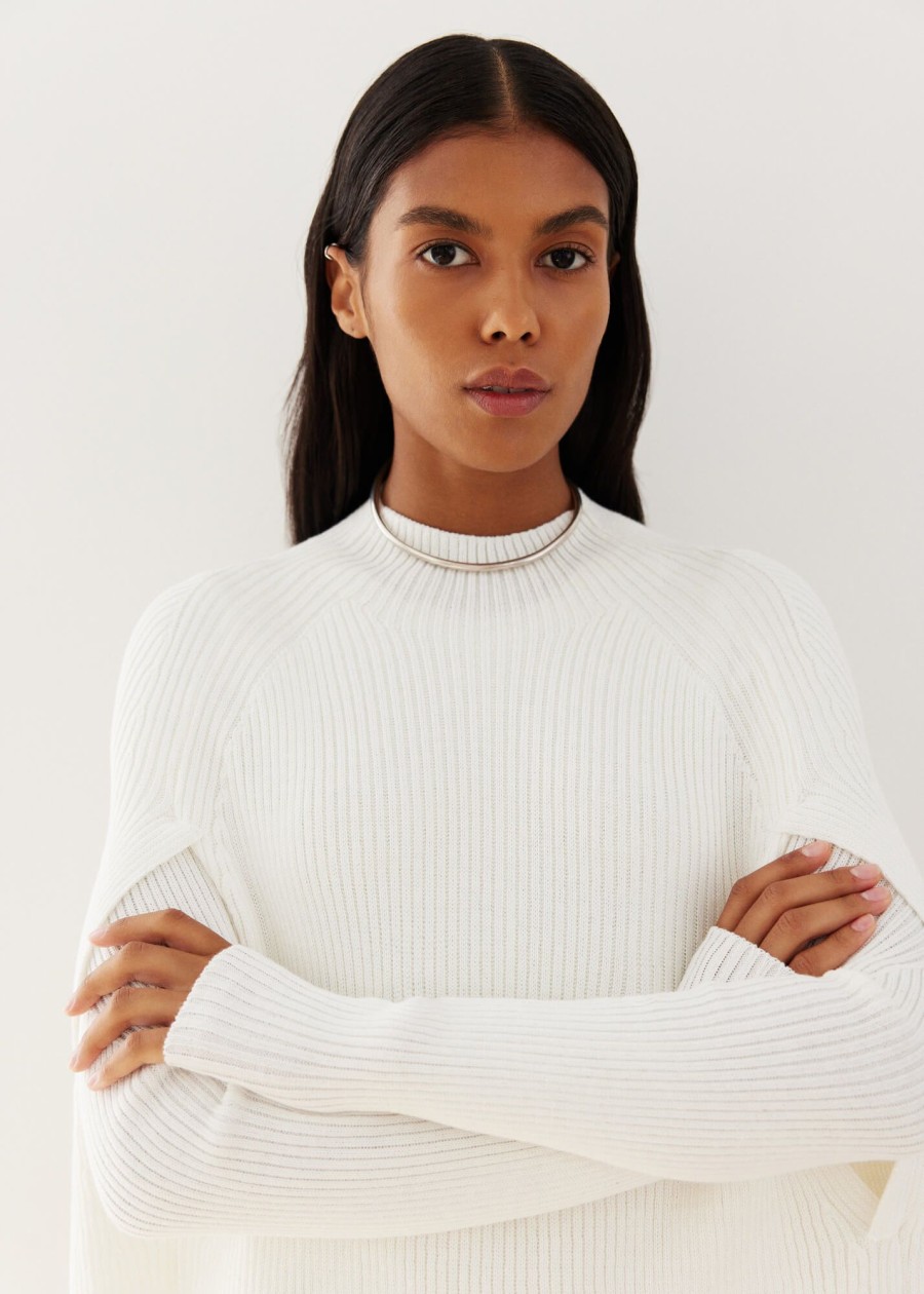 Women 25 UNION | Cape Made Of Knitted Textured Jersey Milk