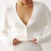 Women 25 UNION | Cardigan Mini With A V-Shaped Neckline Milk