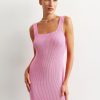 Women 25 UNION | Ribbed Mini Dress Hot Pink