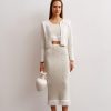 Women 25 UNION | Suit Ray Of Life With Jacket, Top And Midi Skirt Milk + Light Olive