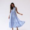 Women 25 UNION | Dress With Ruffles Light Blue