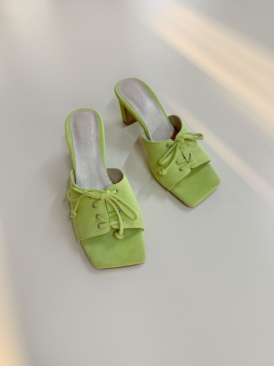 Women 25 UNION | Lime Lace Up Mules