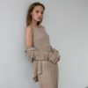 Women 25 UNION | Openwork Dress In Midi Length Beige