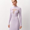 Women 25 UNION | Dress With A Highlighted Neckline Butterfly Lovender