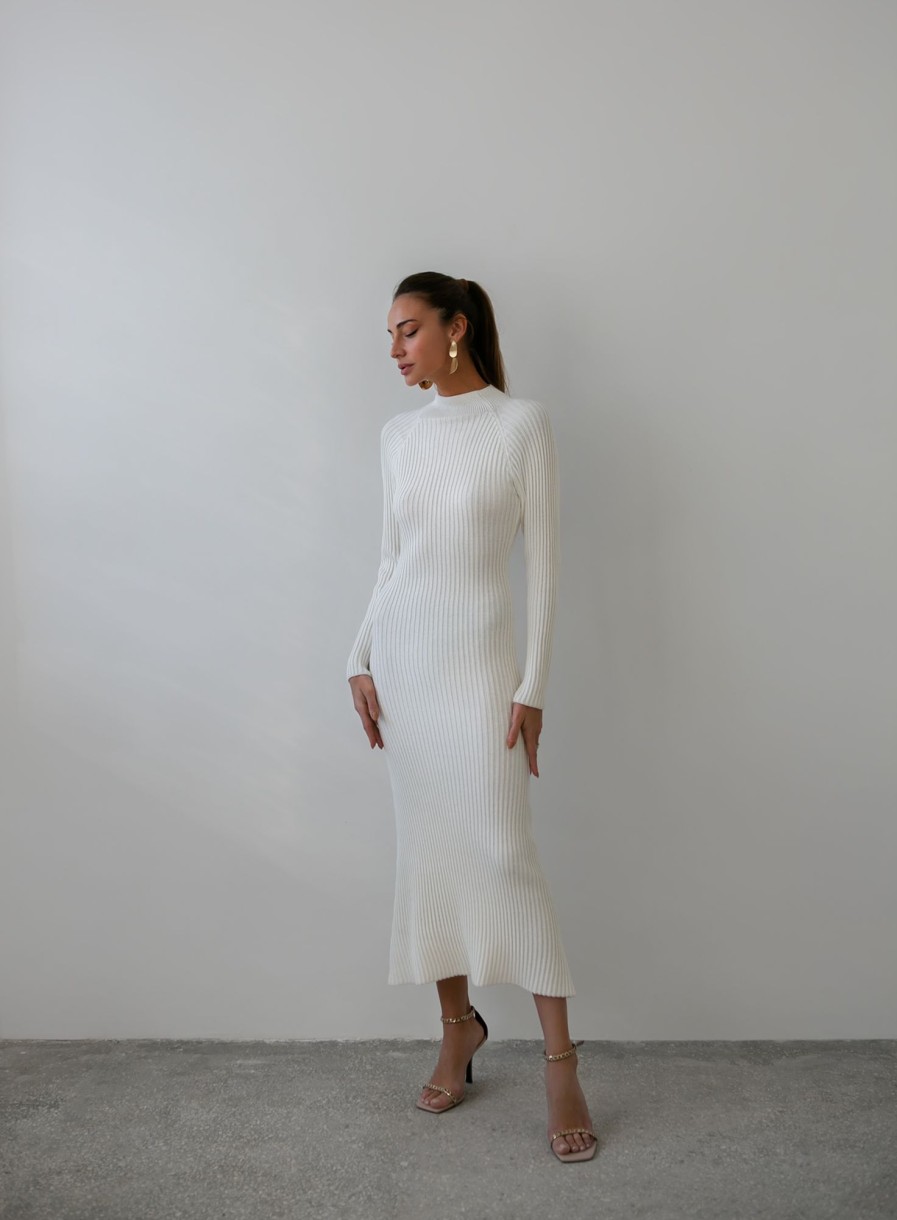 Women 25 UNION | Long Dress Ribbed Milk