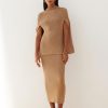 Women 25 UNION | Cape Made Of Knitted Textured Jersey Caramel