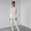 Women 25 UNION | Suit Jumper With A Round Neck And Trousers Joggers Milk