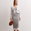 Women 25 UNION | Suit Ray Of Life With Jacket, Top And Midi Skirt Milk + Black