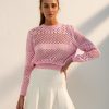 Women 25 UNION | Jumper Openwork Hot Pink