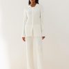 Women 25 UNION | Set Of Jumper With A Collar With Buttons And Straight-Fit Trousers Adaline Milk