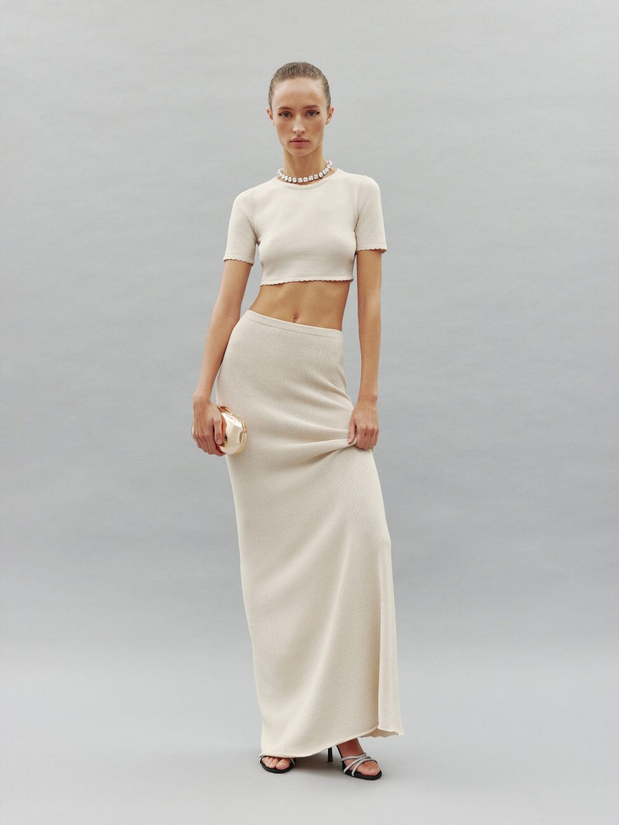 Women 25 UNION | Maxi Skirt Made Of Natural Viscose Aurora Pearl