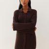 Women 25 UNION | Jumper With Collar With Buttons Adaline Chocolate