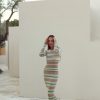 Women 25 UNION | Striped Dress Cream + Olive