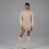 Women 25 UNION | Dress With A Pattern And Cream Accent Sleeves