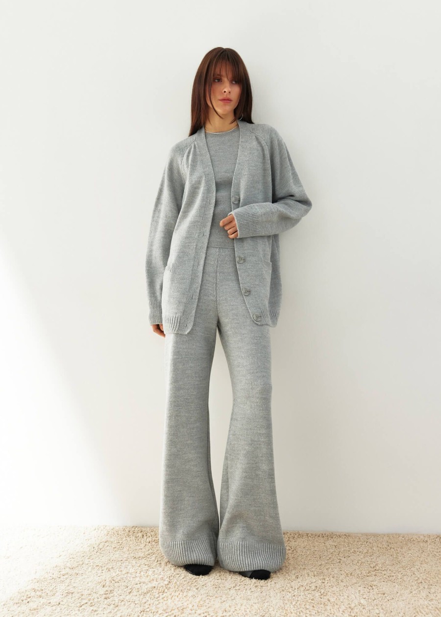 Women 25 UNION | Straight Cut Trousers With Cuffs Nidea Gray