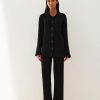 Women 25 UNION | Set Of Jumper With A Collar With Buttons And Straight-Fit Trousers Adaline Black