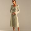 Women 25 UNION | Dress With A-Line Skirt Light Olive