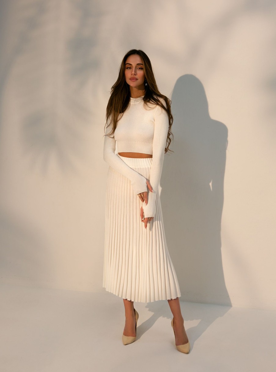 Women 25 UNION | Skirt Corrugated Maxi Milk