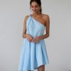 Women 25 UNION | One Shoulder Muslin Dress Light Blue