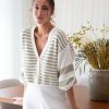 Women 25 UNION | Cardigan Striped Kaylee Milk + Light Olive