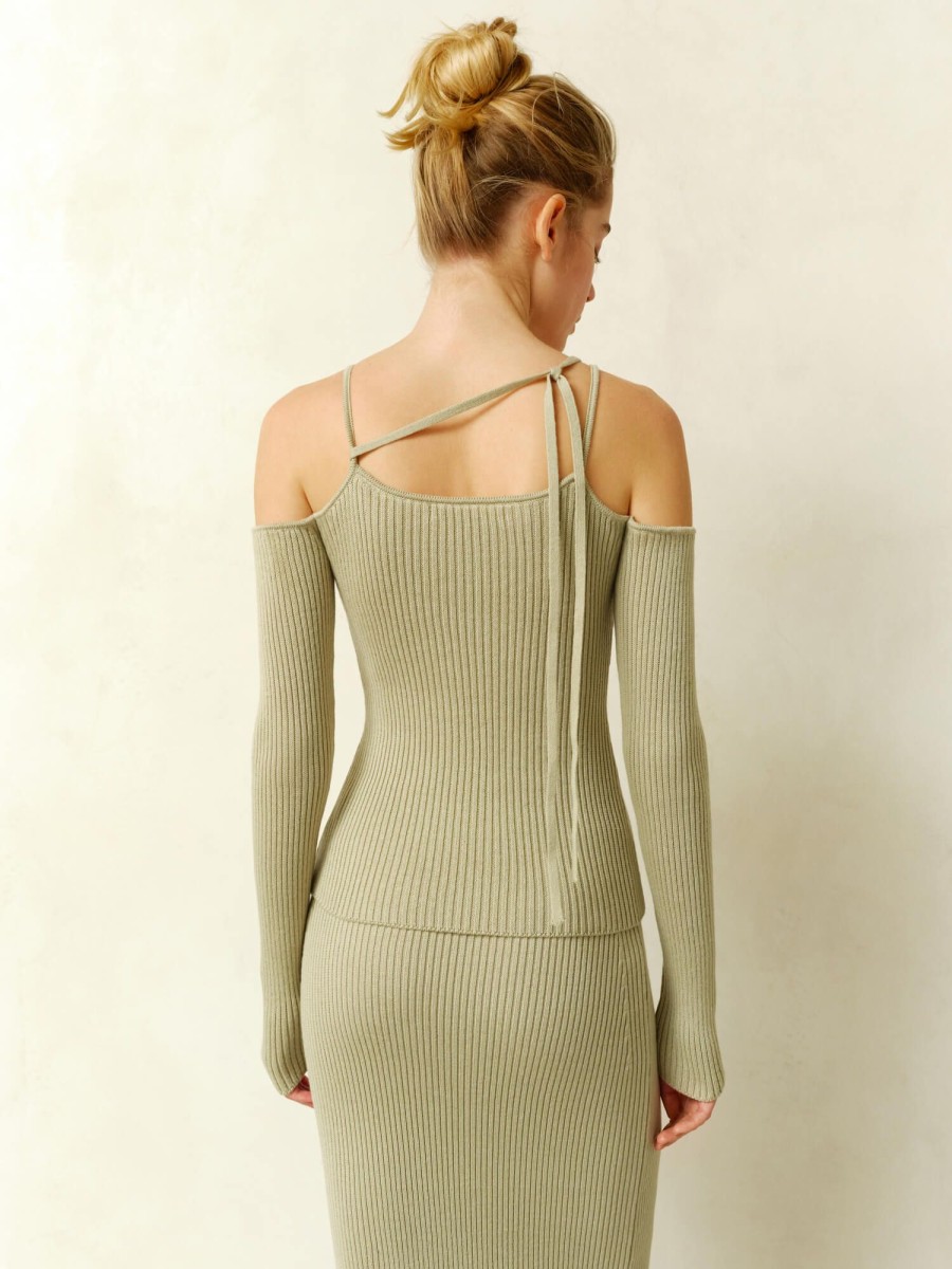 Women 25 UNION | Top With Open Shoulders Open Light Olive