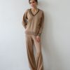 Women 25 UNION | Suit With Jumper And Bell-Bottom Trousers Caramel