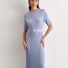 Women 25 UNION | Midi Dress With A Pleated Skirt Cornflower Blue