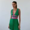 Women 25 UNION | Pleated Mini Dress Green